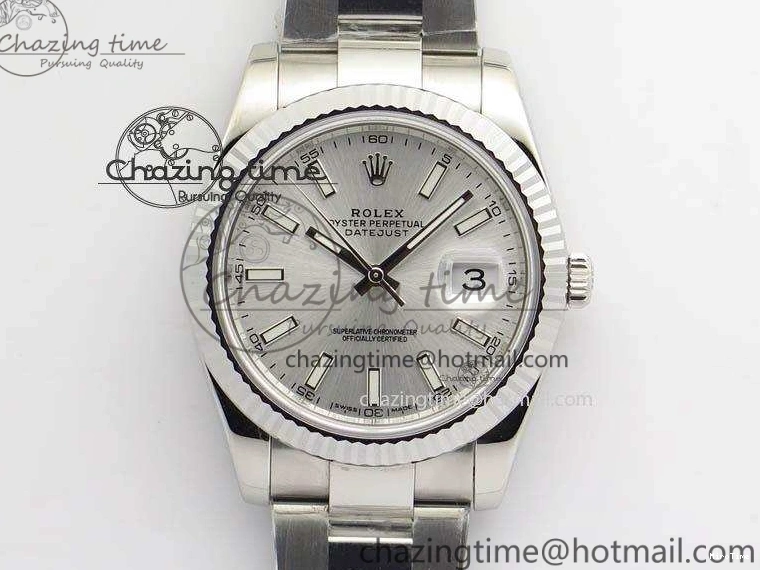 MiroTime 0308 EasyCare DateJust 41mm 126334 Noob 1:1 Best Edition Fluted Bezel Silver Dial On SS Oyster Bracelet A 3588